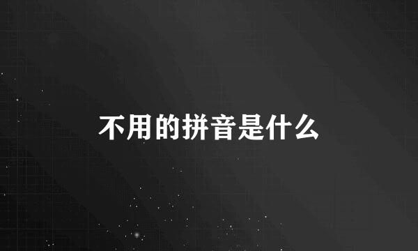 不用的拼音是什么