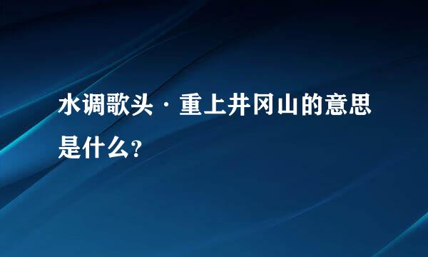 水调歌头·重上井冈山的意思是什么？