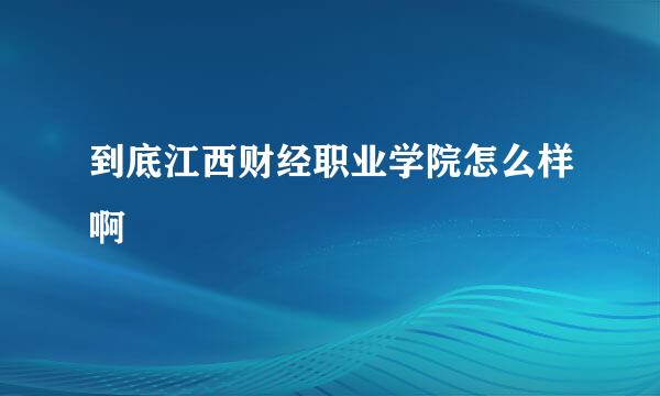 到底江西财经职业学院怎么样啊