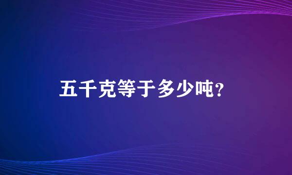 五千克等于多少吨？