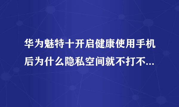 华为魅特十开启健康使用手机后为什么隐私空间就不打不开了如何打开隐私空间