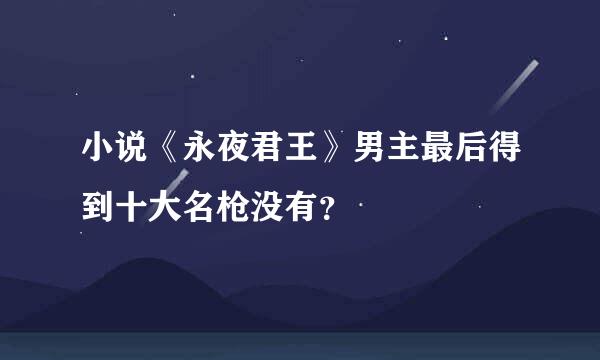 小说《永夜君王》男主最后得到十大名枪没有？