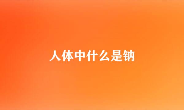 人体中什么是钠