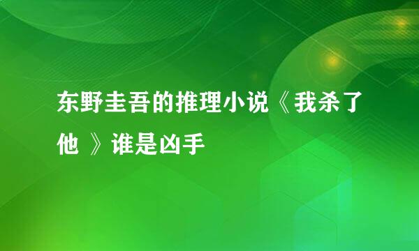 东野圭吾的推理小说《我杀了他 》谁是凶手