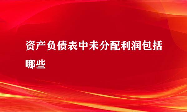 资产负债表中未分配利润包括哪些