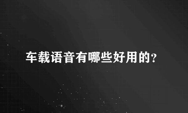 车载语音有哪些好用的？