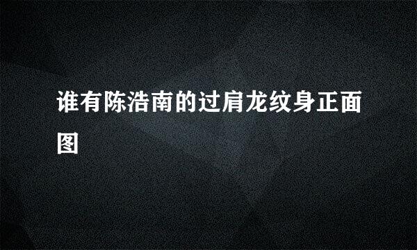 谁有陈浩南的过肩龙纹身正面图