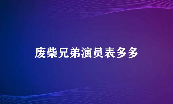 废柴兄弟演员表多多