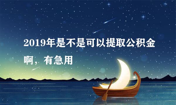 2019年是不是可以提取公积金啊，有急用