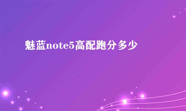 魅蓝note5高配跑分多少