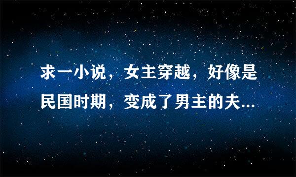 求一小说，女主穿越，好像是民国时期，变成了男主的夫人。男主是个类