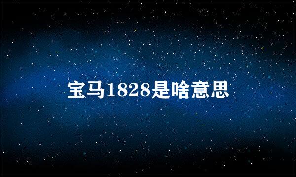 宝马1828是啥意思