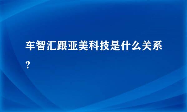 车智汇跟亚美科技是什么关系？