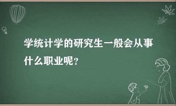 学统计学的研究生一般会从事什么职业呢？