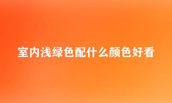 室内浅绿色配什么颜色好看