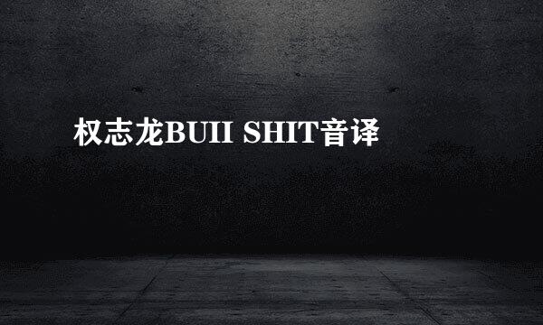 权志龙BUII SHIT音译