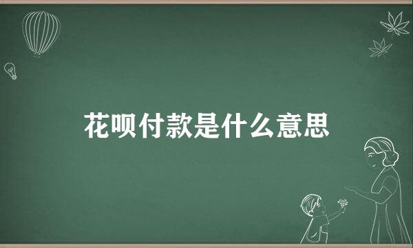 花呗付款是什么意思