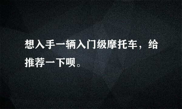 想入手一辆入门级摩托车，给推荐一下呗。