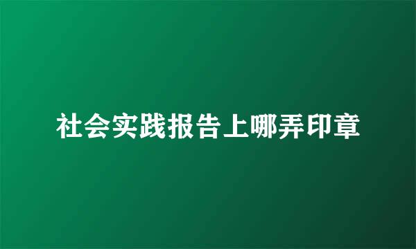 社会实践报告上哪弄印章