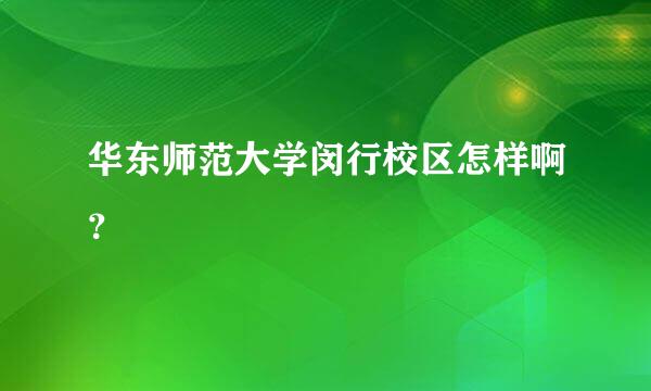 华东师范大学闵行校区怎样啊？