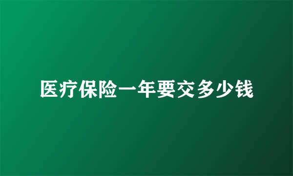 医疗保险一年要交多少钱