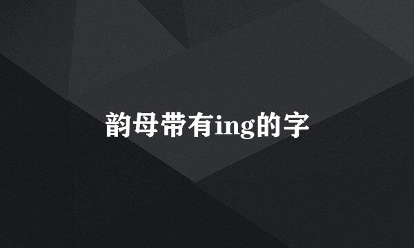 韵母带有ing的字