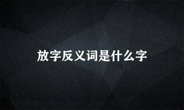 放字反义词是什么字