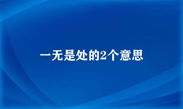 一无是处的2个意思