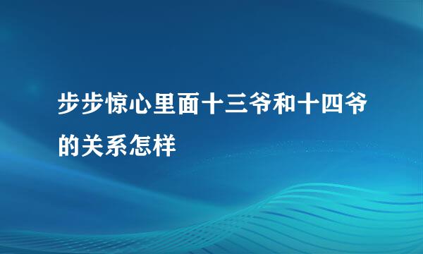 步步惊心里面十三爷和十四爷的关系怎样