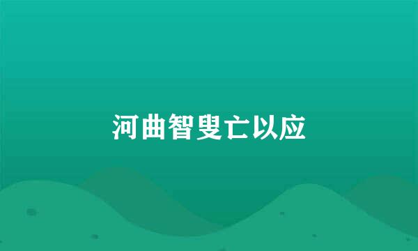 河曲智叟亡以应