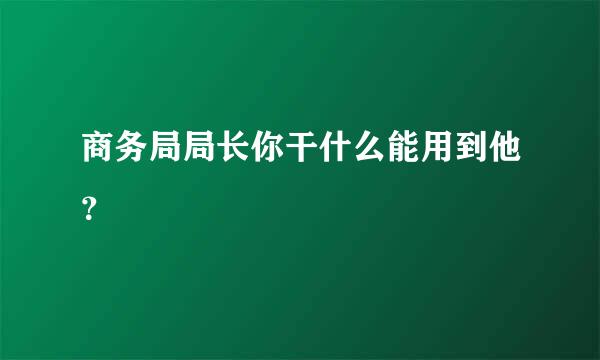 商务局局长你干什么能用到他？