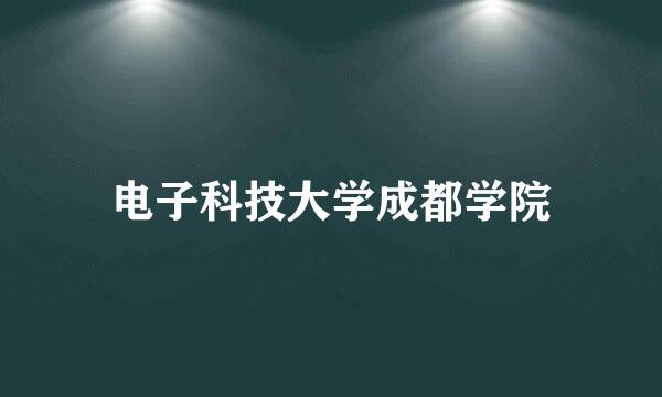 电子科技大学成都学院