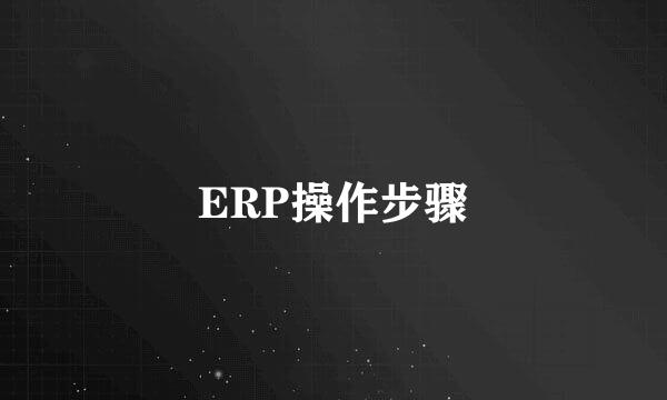 ERP操作步骤