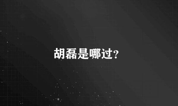 胡磊是哪过？