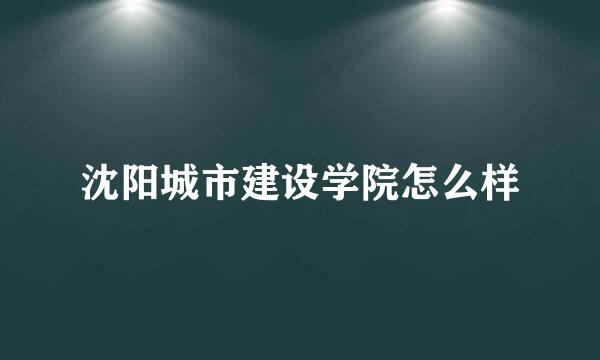 沈阳城市建设学院怎么样