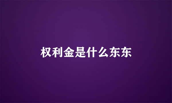 权利金是什么东东