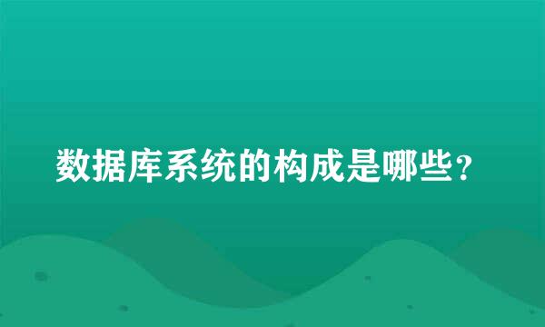 数据库系统的构成是哪些？