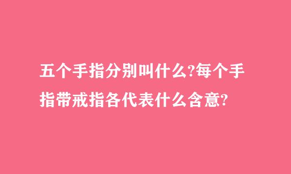 五个手指分别叫什么?每个手指带戒指各代表什么含意?