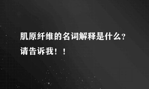 肌原纤维的名词解释是什么？请告诉我！！