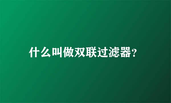 什么叫做双联过滤器？