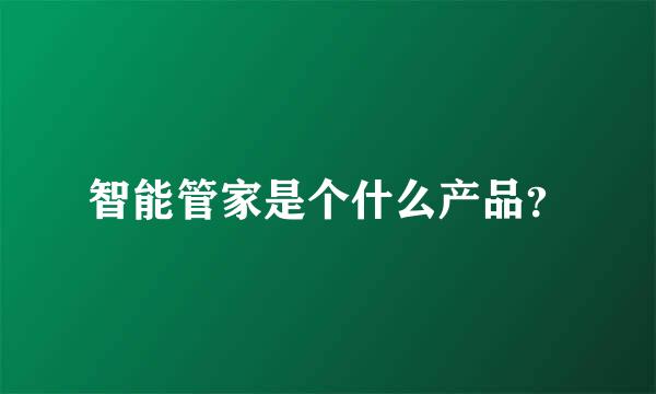 智能管家是个什么产品？