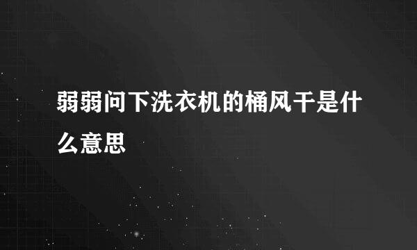 弱弱问下洗衣机的桶风干是什么意思