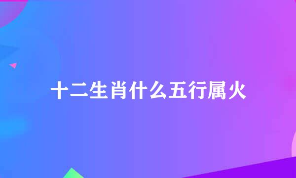 十二生肖什么五行属火