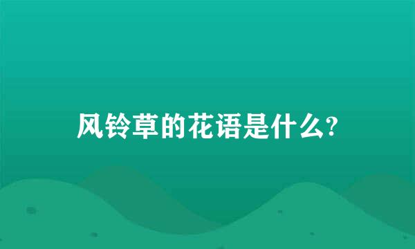 风铃草的花语是什么?