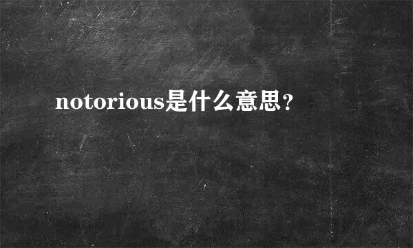 notorious是什么意思？