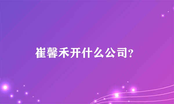 崔馨禾开什么公司？