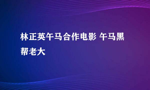 林正英午马合作电影 午马黑帮老大