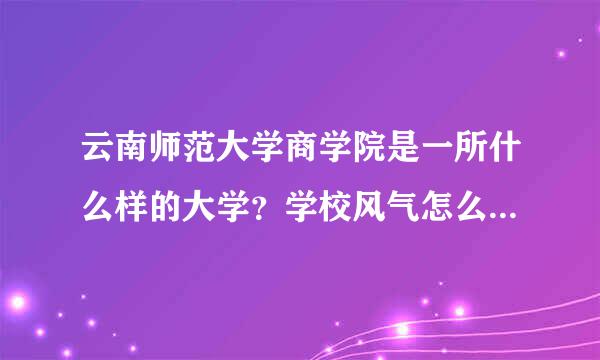 云南师范大学商学院是一所什么样的大学？学校风气怎么样？算什么档次的学校？