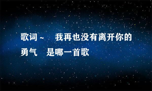 歌词～☞我再也没有离开你的勇气☜是哪一首歌