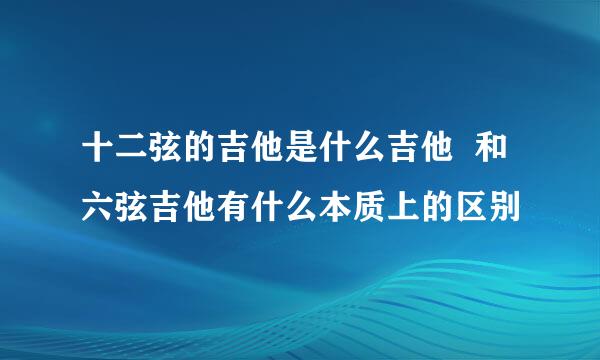 十二弦的吉他是什么吉他  和六弦吉他有什么本质上的区别